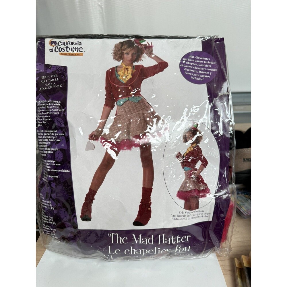 California Costume (theater) Mad Hatter Alice in Wonderland Teen/Junior Size 3-5